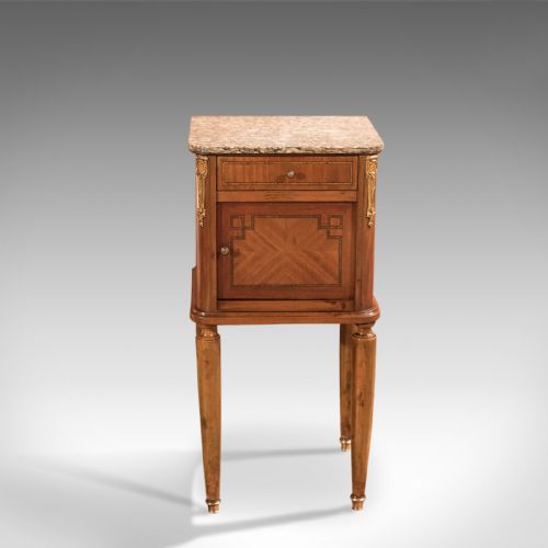 fig 1. Antique Bedside Table, Mahogany Pot Cupboard, Nightstand c1900
