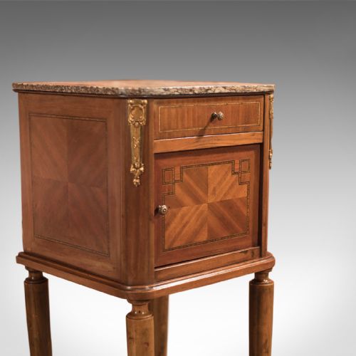 fig 4. Antique Bedside Table, Mahogany Pot Cupboard, Nightstand c1900