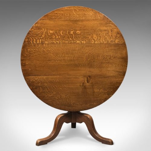 Mid-size Antique Tilt Top Table, Circular, Georgian, Oak C.1760