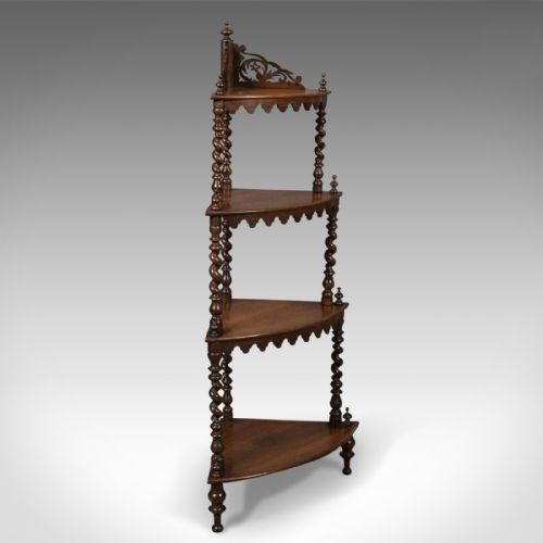 fig 1. Antique Whatnot, English, Victorian, Rosewood, Corner Display Stand, c.1860