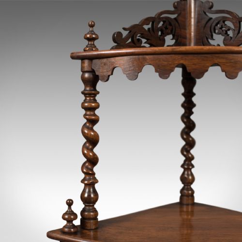 fig 2. Antique Whatnot, English, Victorian, Rosewood, Corner Display Stand, c.1860