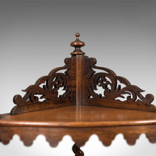 fig 4. Antique Whatnot, English, Victorian, Rosewood, Corner Display Stand, c.1860