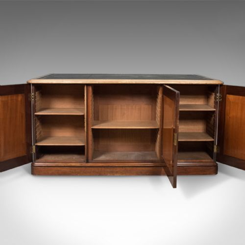 fig 2. Large Antique Pedestal Desk, English, Mahogany, Victorian, Partners c.1860