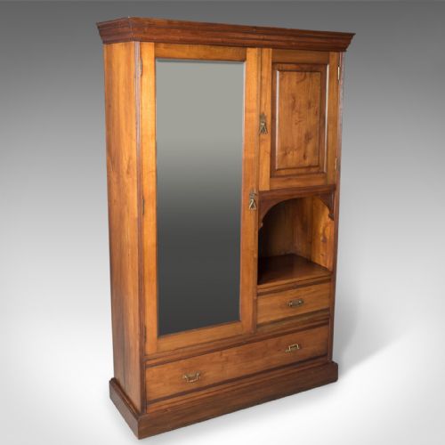 Edwardian Antique Beaconsfield Wardrobe, English, Walnut, C.1910