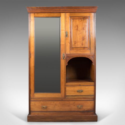 fig 1. Edwardian Antique Beaconsfield Wardrobe, English, Walnut, c.1910