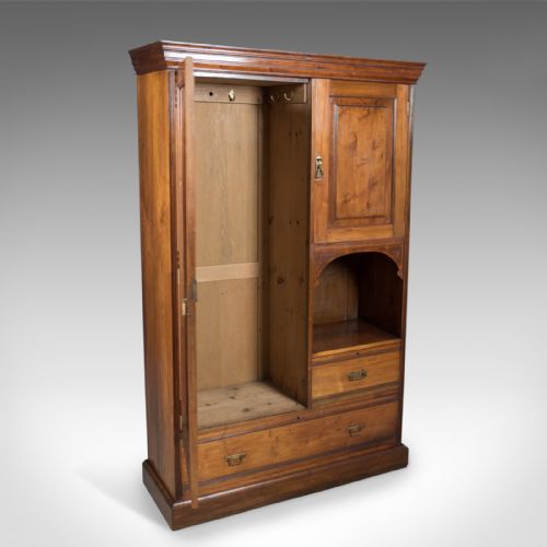fig 3. Edwardian Antique Beaconsfield Wardrobe, English, Walnut, c.1910