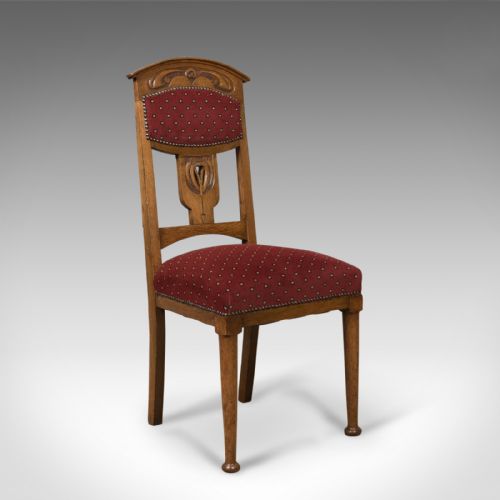 fig 1. Antique Set of 4 Dining Chairs, Liberty Taste, English, Oak, Edwardian c.1910
