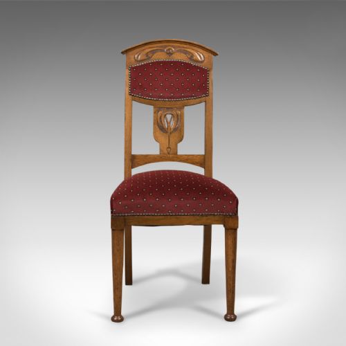 fig 2. Antique Set of 4 Dining Chairs, Liberty Taste, English, Oak, Edwardian c.1910