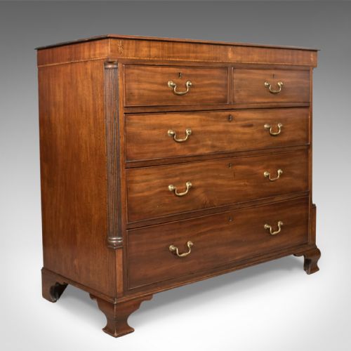 Late Georgian Antique Chest of Drawers, Mahogany, English, Commode C.1780