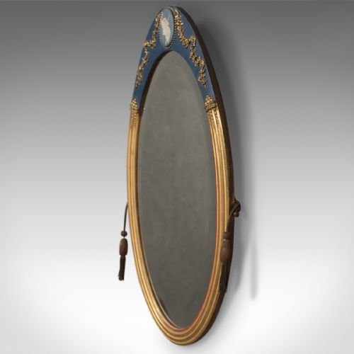 Victorian Antique Wall Mirror, Giltwood & Gesso Frame, Jasperware Plaque, C.1890