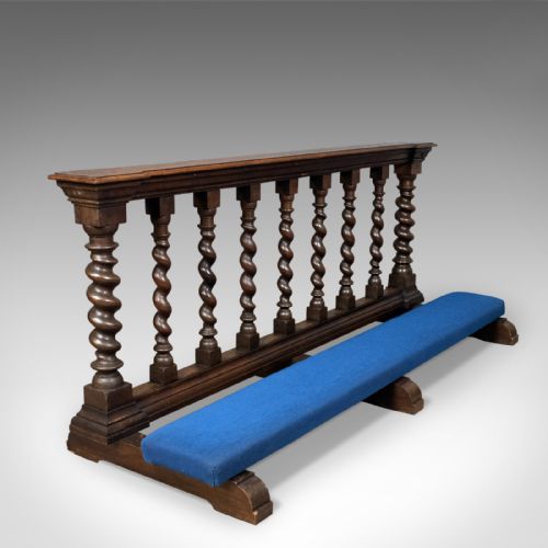 Victorian Antique Communion Rail in English Oak, Ecclesiastical C.1900