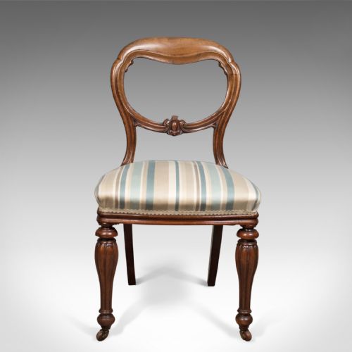 fig 1. Antique Set of 4 Dining Chairs, Early Victorian Balloon Back, Mahogany, c.1840