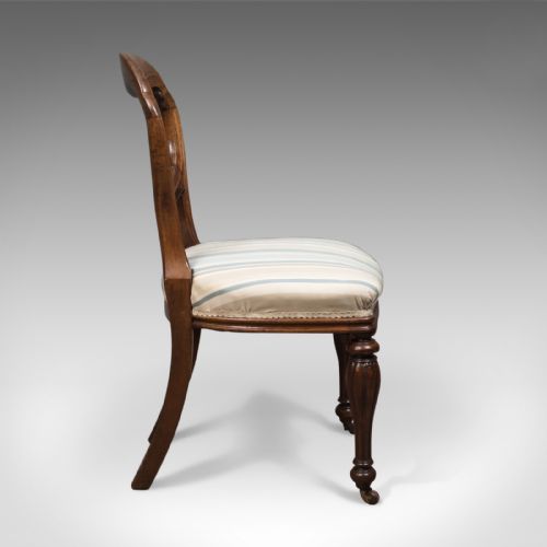 fig 2. Antique Set of 4 Dining Chairs, Early Victorian Balloon Back, Mahogany, c.1840
