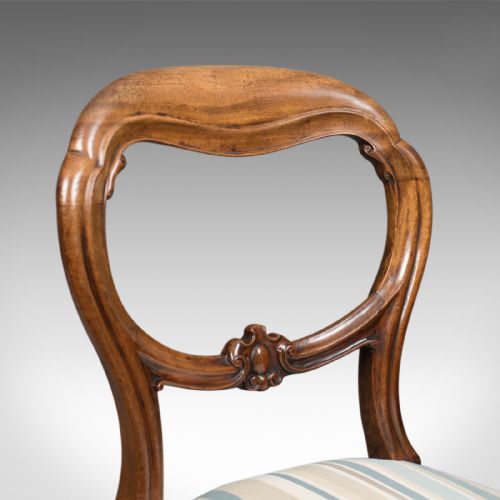 fig 4. Antique Set of 4 Dining Chairs, Early Victorian Balloon Back, Mahogany, c.1840