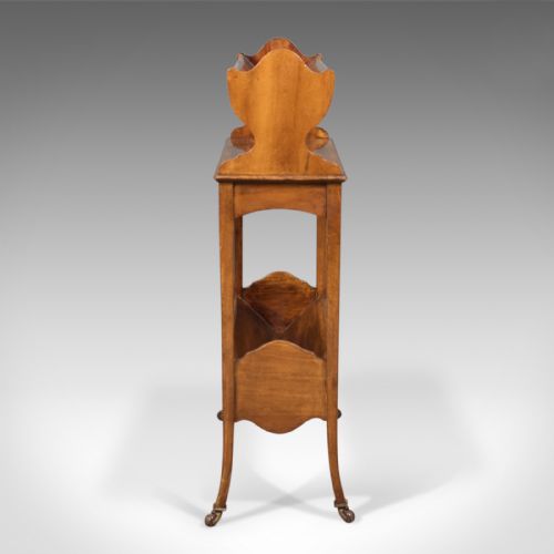 fig 2. Antique Bookstand, English, Edwardian Mobile Book Shelf, Mahogany c.1910