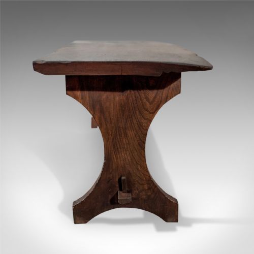 fig 1. Antique Low Long Table English Rustic Chestnut Country Magazine Coffee c1900