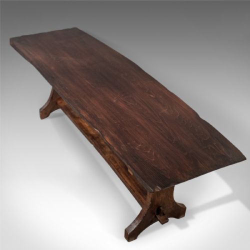 fig 2. Antique Low Long Table English Rustic Chestnut Country Magazine Coffee c1900