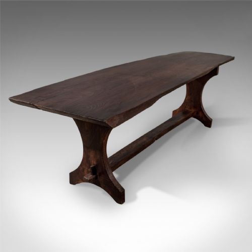 Antique Low Long Table English Rustic Chestnut Country Magazine Coffee C1900