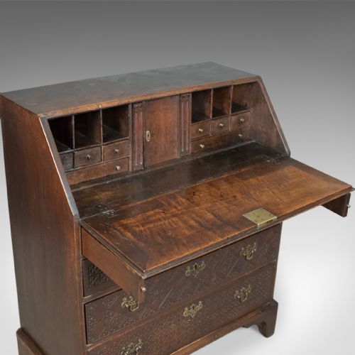 fig 5. Georgian Antique Bureau, English Oak Writing Desk, c.1800