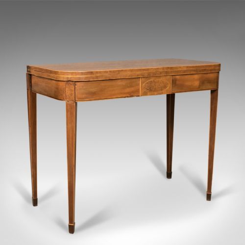 Antique Fold-over Card Table, Thuya Wood, Late Georgian, English C.1780