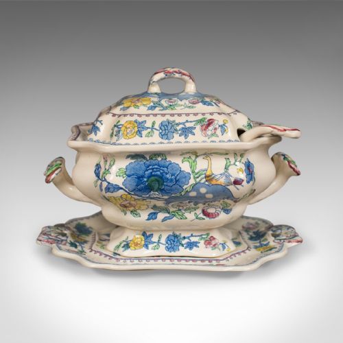 fig 2. Mason's Ironstone China Soup Tureen, Under-Plate and Ladle, Regency Design, c.1940