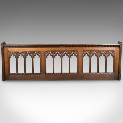 fig 1. Antique Pew Front, Victorian Gothic Choir Stall, English, Oak, Pugin Overtones c.1880