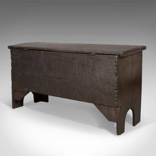 fig 3. Antique Coffer, Early 18th Century Trunk, English Oak Sword Chest, circa 1700