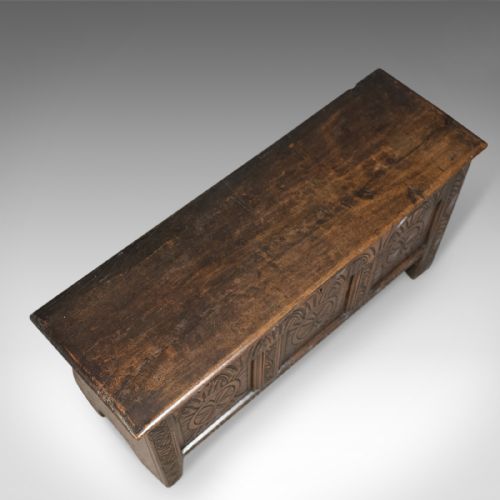 fig 4. Antique Coffer, Early 18th Century Trunk, English Oak Sword Chest, circa 1700
