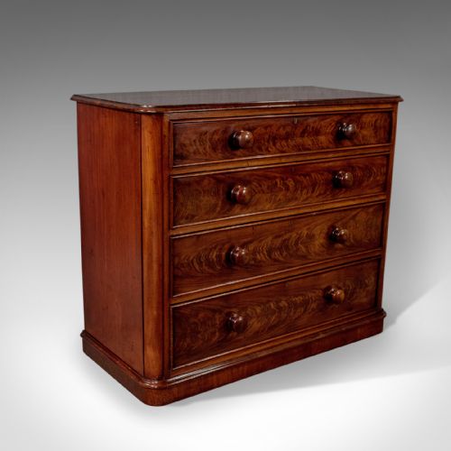 Antique Chest of Drawers, Victorian, Flame Mahogany, English, C. 1880