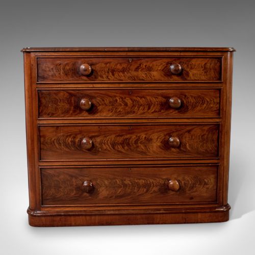 fig 2. Antique Chest of Drawers, Victorian, Flame Mahogany, English, c. 1880