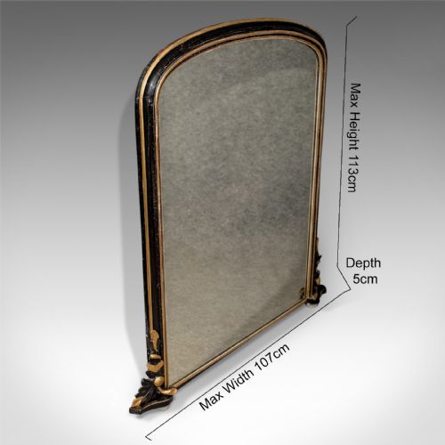 fig 1. Regency Antique Overmantle Mirror in Ebonised Giltwood Frame Circa 1820