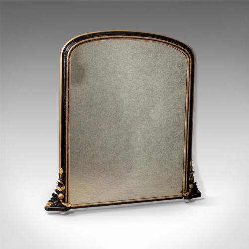 fig 2. Regency Antique Overmantle Mirror in Ebonised Giltwood Frame Circa 1820