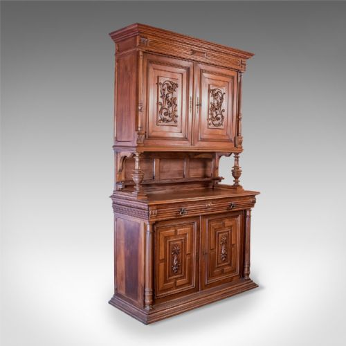 French Antique Show Cabinet, Victorian Cupboard Circa 1890