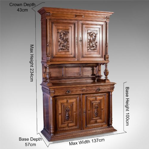 fig 1. French Antique Show Cabinet, Victorian Cupboard Circa 1890