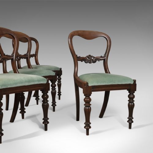 Set of Four Antique Dining Chairs, English, Buckle Back, Mahogany Circa 1835