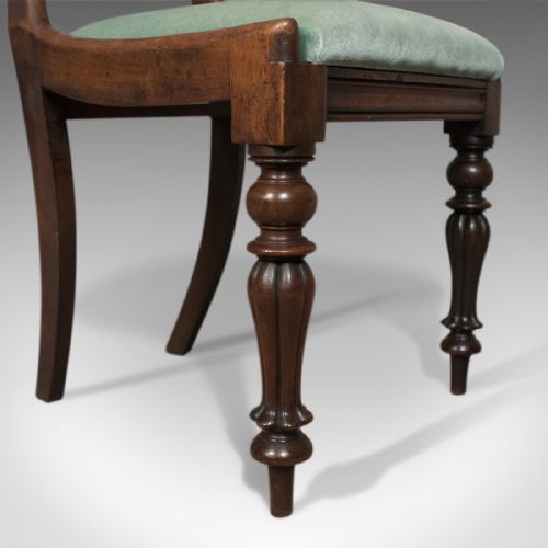 fig 2. Set of Four Antique Dining Chairs, English, Buckle Back, Mahogany Circa 1835