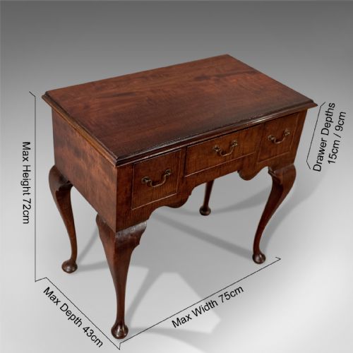 fig 1. Antique Lowboy, English Edwardian Mahogany Desk, Circa 1910
