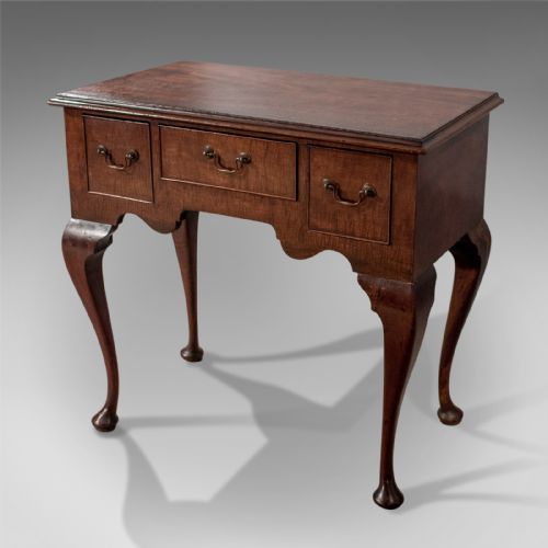 fig 3. Antique Lowboy, English Edwardian Mahogany Desk, Circa 1910