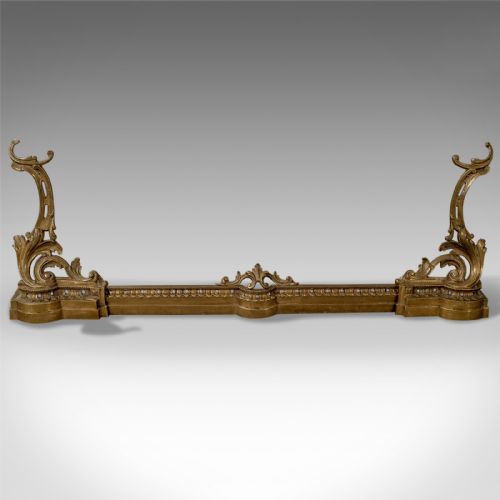 fig 3. Adjustable Antique Fire Kerb, Victorian Fireside Fender, English Circa 1900