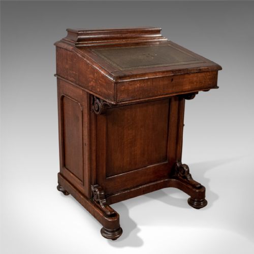 Victorian Antique Davenport, English, Oak, Circa 1870