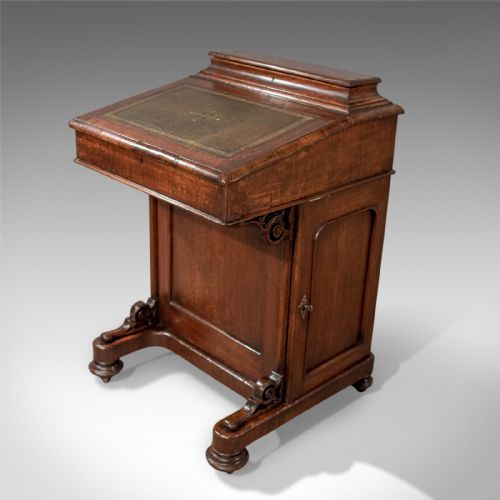 fig 4. Victorian Antique Davenport, English, Oak, Circa 1870