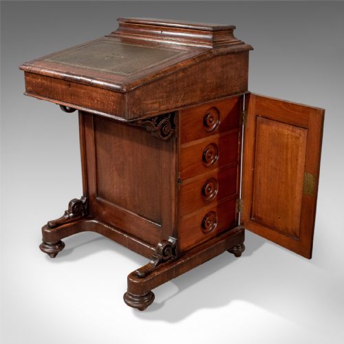 fig 5. Victorian Antique Davenport, English, Oak, Circa 1870