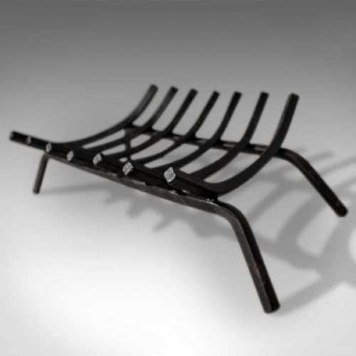 fig 2. Antique Fire Basket, Free Standing Fireplace Iron Grate, Circa 1900