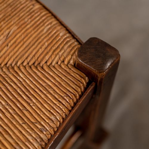 fig 3. Set of Four Antique Dining Chairs in Dark Beech, French Country Kitchen Circa 1900