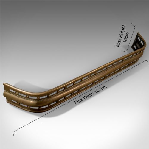 fig 1. Antique Brass Fire Kerb, Victorian Fireside Fender, Circa 1900