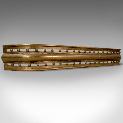 fig 2. Antique Brass Fire Kerb, Victorian Fireside Fender, Circa 1900