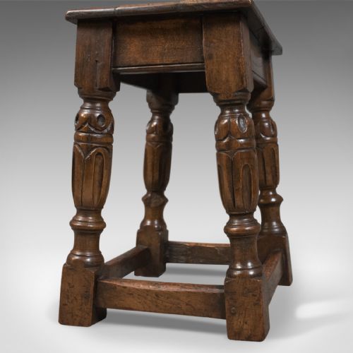 fig 3. Antique Joint Stool, English Oak, Late Georgian Circa 1800