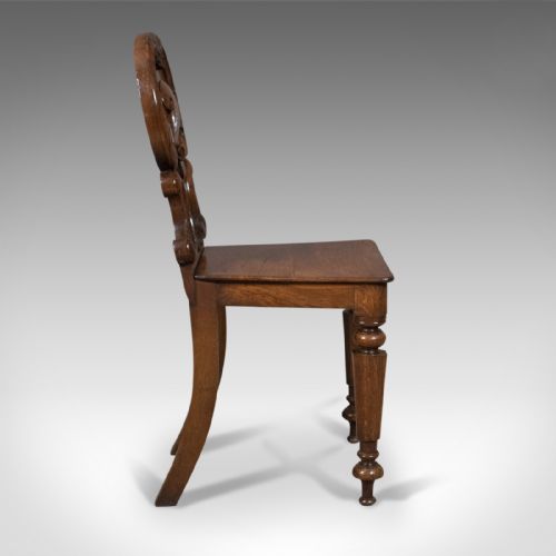 fig 2. Pair of Scottish Antique Hall Chairs in Oak Circa 1870