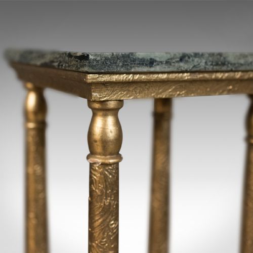 fig 3. French Antique Pedestal, Marbled Plant Stand, Ormolu, Circa 1900