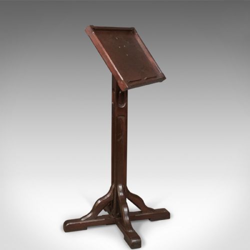 Antique Lectern in Pitch Pine, English Book Rest Circa 1900